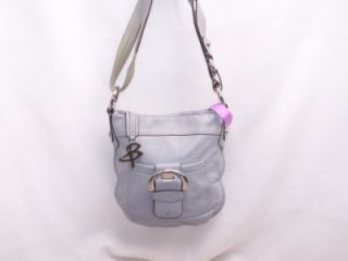 Makowsky Heather Grey Pebble Leather Convertible Crossbody Handbag