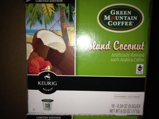 36 Green Mountain Limited Edition Island Coconut Keurig K cups Free