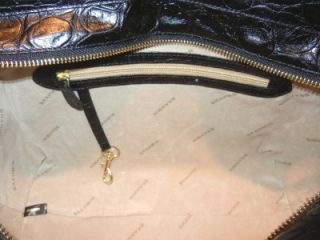 New Gorgeous Brahmin Gigi Logo Fabric Leather Handbag Tote $325 RARE