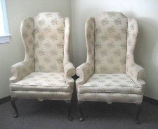 NICE PR.OF GILLIAM FURNITURE CO. 51 TALL WING BACK CHAIRS HIGH QUEEN