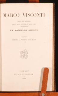 First Edition of Tommaso Grossis historical novel, Marco Visconti