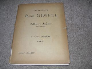 1923 Collections Rene Gimpel Tableaux Sculptures French Art Book
