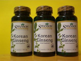 Ginseng Root Korean Panax 300 Capsules 500mg 300 Days Supplement