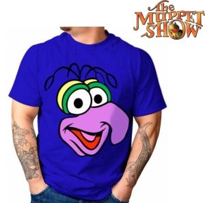 Shirt   Muppets   Gonzo Face   Blue   Adult Size Large