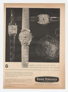 1961 Girard Perregaux Gyromatic Watch Watches Print Ad