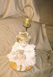 1980s Porcelain Doll Table Lamp for Girls Room Nice Look Needs Some