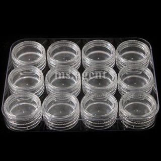  12 Empty Pots Case Bottle In Container make up Box for Nail Art X09