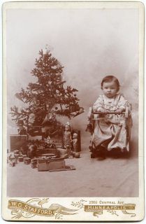 Child Christmas Tree Toys Minneapolis MN Minnesota 1890s Cabinet Card