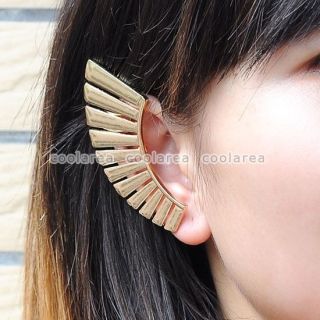  Punk Rock Golden Tribal Art Fan Shape Cartilage Ear Cuff Earring Cool