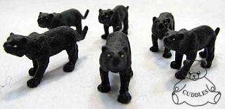 Black Jaguar Cat Safari Good Luck Mini Realistic Soft Plastic Replica