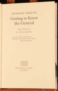 1984 Getting to Know The General by Graham Greene First Ed Unclipped