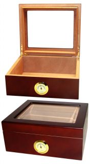 Glass Top Humidor with A Free Guillotine Cigar Cutter