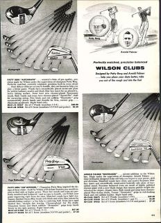 1961 AD Arnold Palmer Patty Berg Wilson Golf Clubs Shot Maker