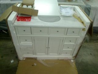 Hampton Bay 44w Single Sink Cabinet with White Granite Top