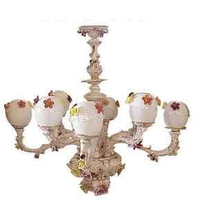 Capodimonte Style Chandelier with Glass Globes