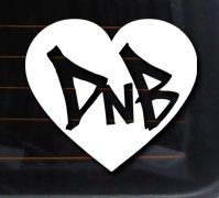 Heart DNB Vinyl Decal 5x5 Love DJ Graffiti Drum and Bass Jungle