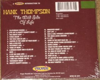 cd hank thompson the wild side of life
