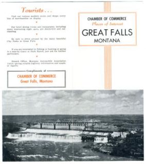 Great Falls Montana Brochure Map 1940S