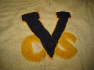Vintage 1930s Wool Athletic Sweater Great Details M