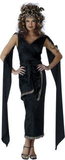  Black Dress with Greek trim, snake headpiece and snake armband