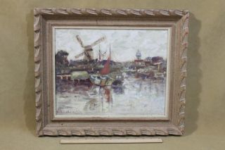  Bielokostolsky Hungarian Impressionist Harbor City Oil Painting
