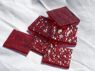 25 Ruby Red Cathedral Granite 1 Square Glass Mosaic Tile