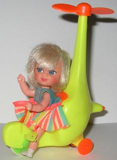 Liddle Kiddles Harriet Helediddle Skediddle Doll Helicopter Mattelge