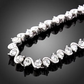Swarovski Crystal s Design White Gold GP Bracelet Chain