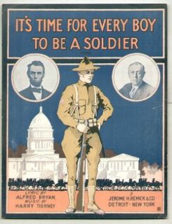 Its Time for Every Boy to Be Soldier 1917 WWI Vintage Sheet Music
