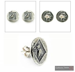 Greek Silver Jewelry   Wise Little Owl & Goddess AthenaSterling Silver
