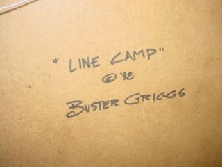 Buster Griggs Original Acrylic Cowboy Line Camp 075