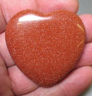 Big Goldstone Flat Heart 45mm Crystal Healing
