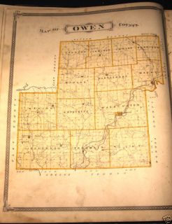  Owen County Indiana Plat Map 1876 Spencer