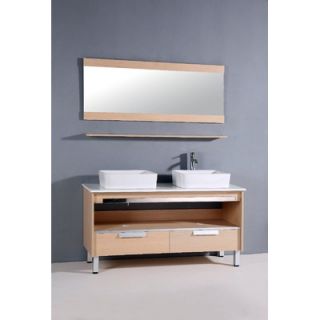 Legion Furniture 55.5 Double Bathroom Sink Vanity with Mirror in