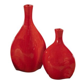 Howard Elliott 10   14 Tall Mottled Scarlet Ceramic Vase in Red