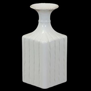 Urban Trends 11.5 White Ceramic Round Flower Pot