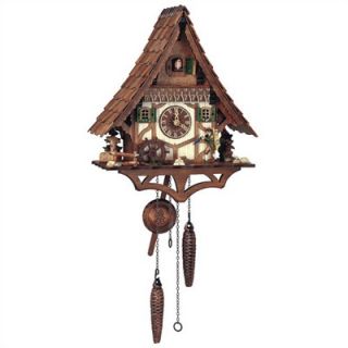 Schneider 13.5 Quartz Cuckoo Clock with Clock Peddler and Mill Wheel