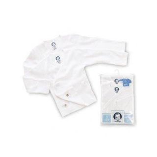 Gerber Baby Care Newborn Side Snap Mitt Cuff Shirt in White (Pack of 2