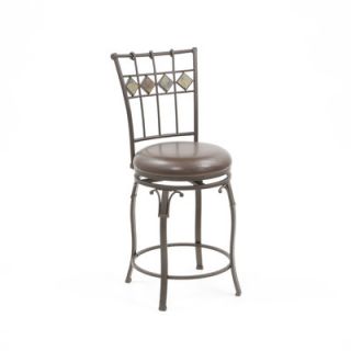 Hillsdale Lakeview 24 Counter Stool with Diamond Motif in Brown