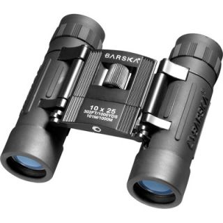 Barska 10x25 Lucid Binoculars Black Compact, Blue Lens
