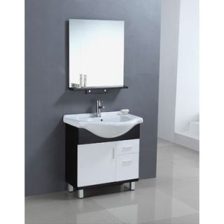 Legion Furniture 30 Single Bathroom Vanity Set in Espresso and white