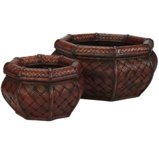 Nearly Natural Rounded Octagon Decorative Planters (Set of 2)   0522
