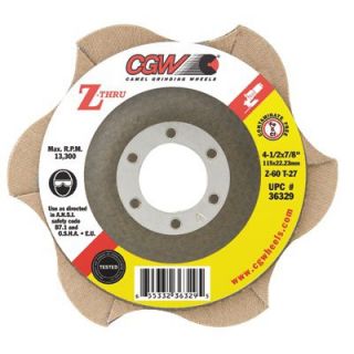 CGW Abrasives Z Thru Flap Discs   4 1/2 x 5/8 11 z 60 t27z thru flap