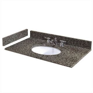 Pegasus 31, 37 or 49 Black Glass Vanity Top with Sink and Optional