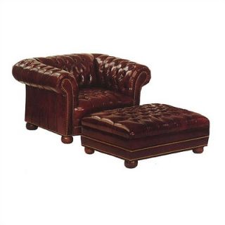  Tufted Chesterfield Leather Chair and Ottoman   653 31 Series