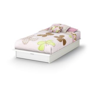 South Shore Twin 39 Platform Bed with Drawer in Pure White