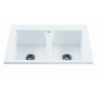 Bootz Garnet II 33 x 22 Self Rimming Double Bowl Kitchen Sink with