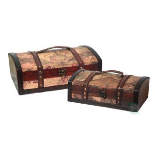 IMAX 3 Piece Square Luster Canister Set in Brown