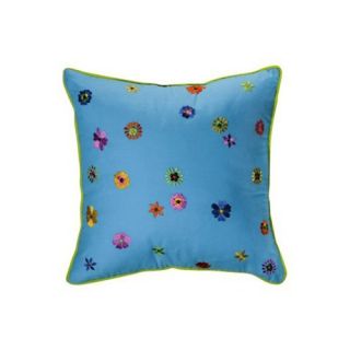 Valley of Flowers Decorative Pillow in Turquoise