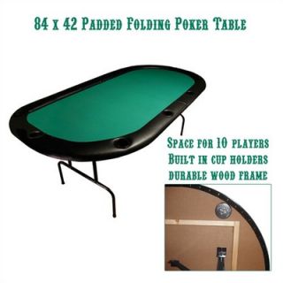 Trademark Global 84 x 42 Texas Holdem Poker Padded Folding Table